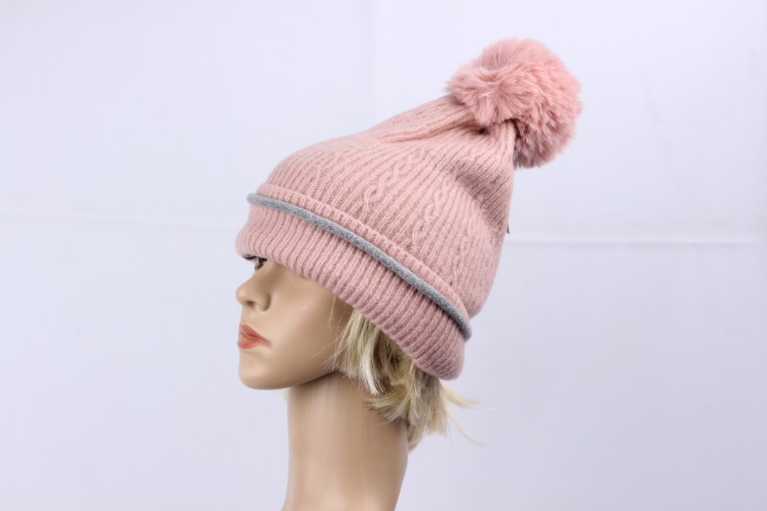 Head Start cashmere fleece lined contrast beanie pink STYLE : HS4846PNK image 0